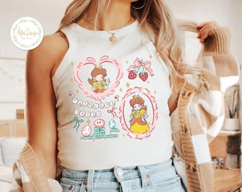 Coquette Bow Princess Daisy Baby Tee Crop Tank, Mario Womens Shirt, Girls Trip Shirt, Princess Daisy Coquette Shirt, Epic Universe Shirt