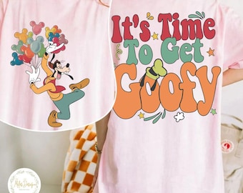 Camiseta retro de doble cara "It's Time To Get Goofy", camiseta divertida de Disney, atuendos para Walt Disney World, Disneyland para viajes familiares, regalo de cumpleaños para niño o niña.