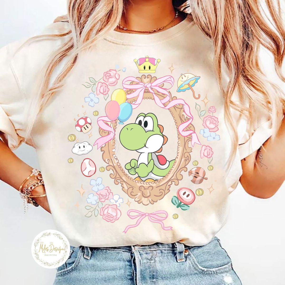 トップス Yoshi Yoshi T-Shirt - Turquoise - Adult XL - Nintendo Super Mario