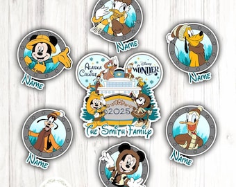 Personalized Disney Alaska Cruise Magnet, Mickey & Friends Alaska Magnet, Disney Wonder Family Cruise Door Magnet, Disney Cruise Ship Magnet
