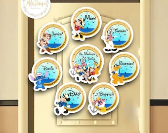 Personalized Mickey & Friends Disney Cruise 2025 Magnet, Disney Family Cruise Magnets, Disney Wish, Fantasy Wonder Treasure, Cruise Line