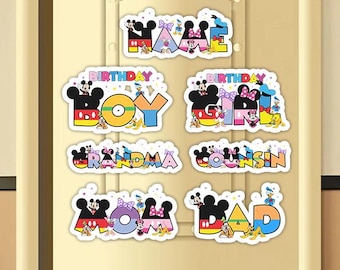 Custom Name Disney Magnet, Mickey & Friends Family Matching Magnets, Disney Birthday Cruise Magnet, Disney Family Cruise Ship Stateroom Door