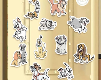 Personalized All Disney Dogs Characters Cruise Magnets, Disney Pluto Dug Slinky Cruise Ship Stateroom Door, Disney Family Cruise Trip Magnet
