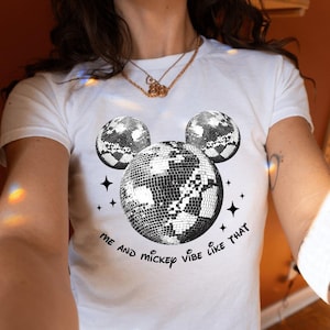 Retro Mickey Disco Vibes Baby Tee, Disco disneyworld Baby Tee, Disco Mickey Custom Text, Cute Mickey Baby Tee, Me and Mickey Vibe womens tee
