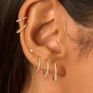 16G / 18G Titan Stahl Klapp Clicker Hoop • Huggie Ohrringe • Knorpel Hoop • Nasenring • Tragus Helix Conch Septum Schmuck • Geschenk für Sie