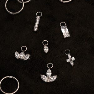 16G/18G Titanium Dangle Huggies Hoop • Custom Drop Earrings • Cartilage Hoop • Helix Conch Septum Jewelry • Rook Piercing • Gift for Her