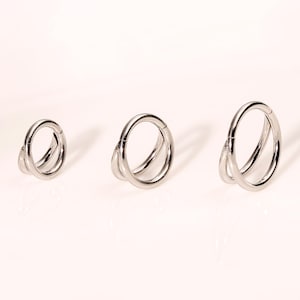 Anneau à double charnière en acier au titane 16 g • Anneau de cartilage • Anneau de nez • Anneau de piercing Conch Helix Rook • Anneau de déclic du septum • Cadeau pour elle
