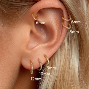 Créoles à cliquet articulées en acier au titane 16 g • Boucles d'oreilles Huggie • Créoles pour cartilage • Anneau de nez • Bijoux Tragus Helix Conch Septum • Cadeau pour elle