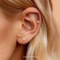 16G Daisy Flowers Stud Earrings • Push Pin Studs • Flat Back Earring • Tragus Stud • Helix Conch Stud • Cartilage Stud • Gife For Her