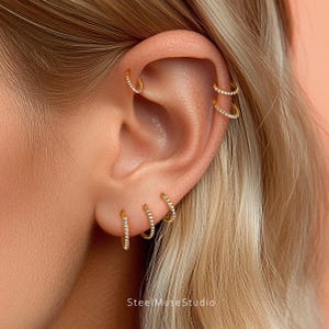 Créoles articulées en acier au titane 16G/18G • Boucles d'oreilles Huggie • Créoles pour cartilage • Anneau de nez • Bijoux Tragus Helix Conch Septum • Cadeau pour elle