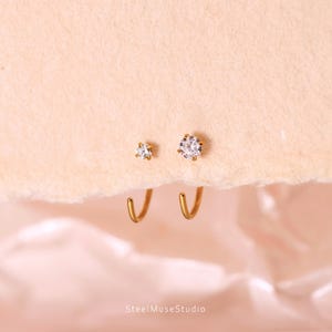 20G Sparkly Open Huggies Earrings • Fuss-Free Earrings • Huggie Earrings • Cartilage Hoop • Titanium Hoops • Tiny Earrings • Gift for Her