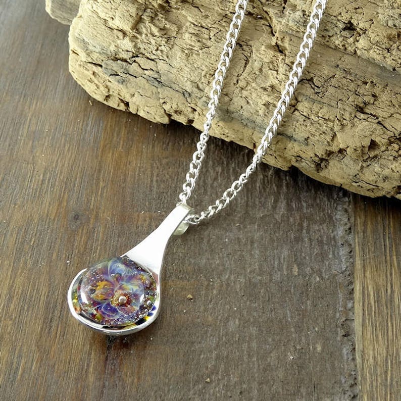 Memorial Necklace Cremation Pendant Pet Ashes Sterling Etsy