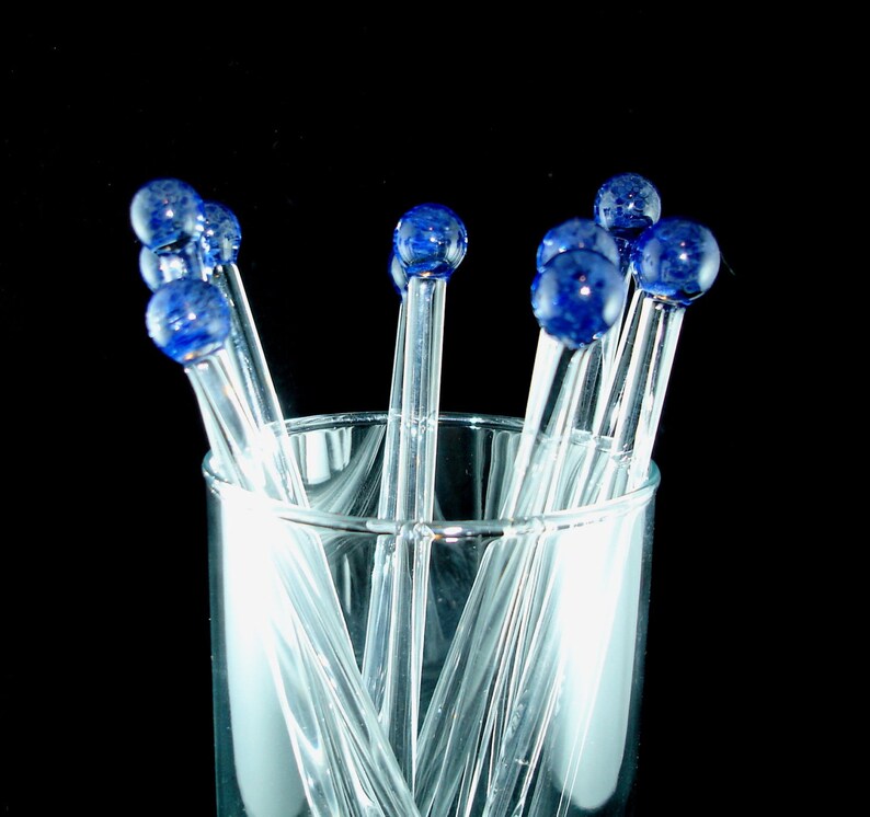 Glass Swizzle Sticks Glass Drink and Cocktail Stirrers Glass Etsy