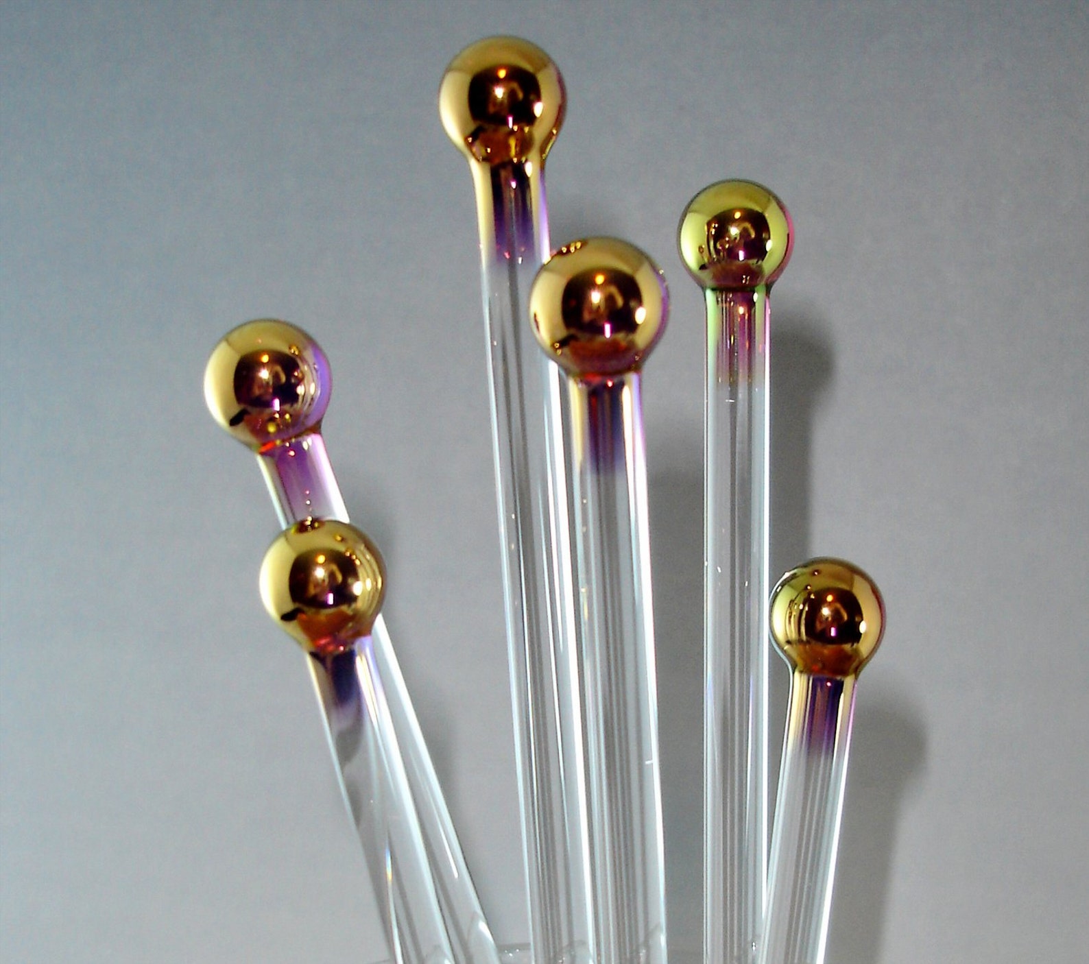 Glass Swizzle Sticks 24k Gold Cocktail & Coffee Stir Sticks Etsy