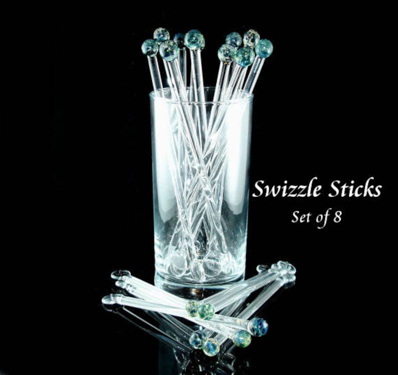 Swizzle Sticks Glass Drink Stirrer Coffee Stirrer Glass Etsy