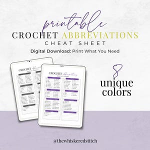 Crochet Abbreviations Cheat Sheet {DIGITAL DOWNLOAD - PDF}