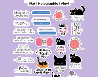 Crochet Sticker Set | Fiber Art Decals