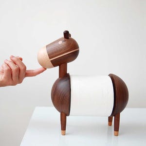 Suporte de toalha de papel de burro de madeira – suporte de papel higiênico rústico, decoração criativa para banheiro, sala de estar e quarto