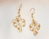 Gold Wire Flourish Earrings      