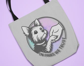 Yorkie Minimalist Tote Bag ,Modern Yorkshire Terrier Dog Lover Bag, Reusable Canvas Tote for Pet Parents, Cute Terrier Carryall