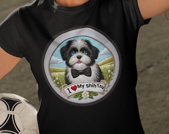 Shih Tzu Dog T-Shirt: Cute Pet Lover Gift, Unisex Cotton Tee