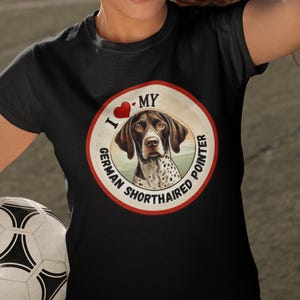 Camiseta de mamá de Braco Alemán de Pelo Corto. ILoveMyPointer. Regalo para amantes de los perros. Camiseta unisex de algodón. Suave y cómoda. Tallas S-5XL.