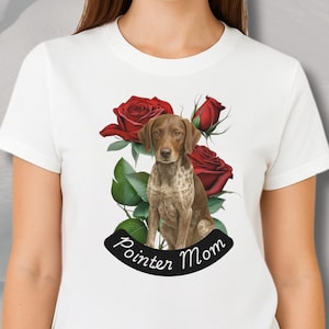 Camiseta de algodón grueso para mamá de Braco Alemán, regalo para amantes de los perros, camiseta para amantes de los animales, regalo para la mascota de la madre, camiseta para dueños de mascotas, ropa informal