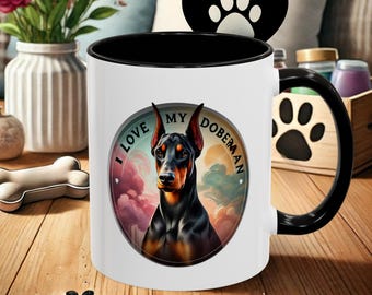 Doberman Coffee Mug - Artistic Sky Design, Dog Lover Gift