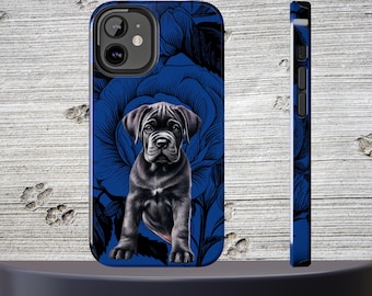 Cane Corso bloemen hond telefoonhoesje voor iPhone en Android huisdierliefhebber cadeau Leuke stoere hoes voor hondenmoeders en dierenliefhebbers