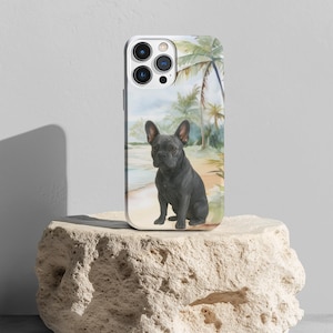 French Bulldog Beach Phone Case - Tough Cases, Dog Lover Gift, Protective Phone Cover, Cute Bulldog Design, Customizable Case, Phone
