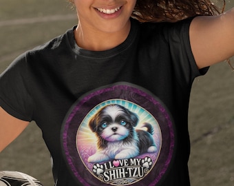 Shih Tzu Mom T-Shirt, Cute Puppy Design, Dog Lover Tee