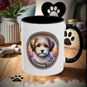 Taza de café habanesa ILoveMyHavanese de cerámica para mamá de perro. Apta para lavavajillas y microondas. 325 ml (11 oz) y 433 ml (15 oz). Regalo para amantes de los habaneses.
