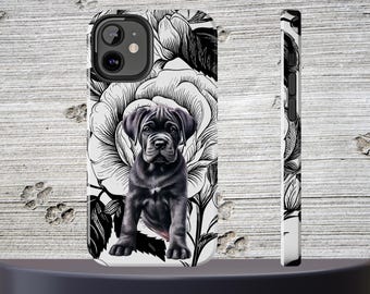 Cane Corso-hondtelefoonhoesje voor iPhone of Android Stoer bloemencadeau huisdierliefhebber Schokbestendig Beschermhoes hond moeder