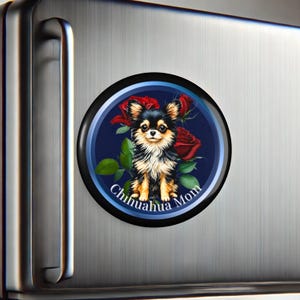 Juego de imanes de mamá chihuahua: adorable decoración para perros, regalo para amantes de los perros, accesorios de cocina, regalo para dueños de mascotas, regalo para el día de la madre