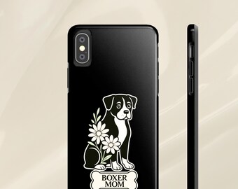 Boxer Mom-telefonskal, tufft iPhone- och Android-skal, anpassad hunddesign, skyddande fodral för djurälskare, present till hundmammor
