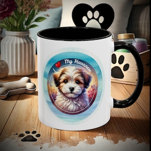 Taza de cerámica con diseño de perro habanero ILoveMyHavanese, ideal como regalo para mamá habanera, de 325 ml y 430 ml, apta para lavavajillas y microondas.
