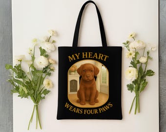 Chocolate Lab Tote Bag - Customizable Tote Bag   - Perfect Gift for Dog Lovers, Reusable Grocery, Beach, Yoga Bab