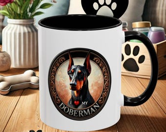 Doberman Coffee Mug: Vintage-Style Dog Lover Gift