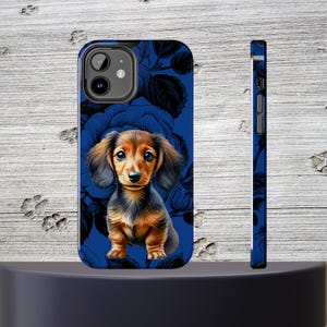 Dachshund Phone Case iPhone Android Sausage Dog Gift Doxie Floral Tough Cover Cute Dog Mom Accessory Wiener Dog Phone Case