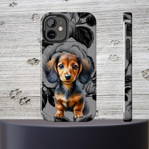 Dachshund Phone Case iPhone Android Floral Dog Lover Gift Cute Sausage Dog Cover for Women Pet Mom Protective Tough Puppy Case