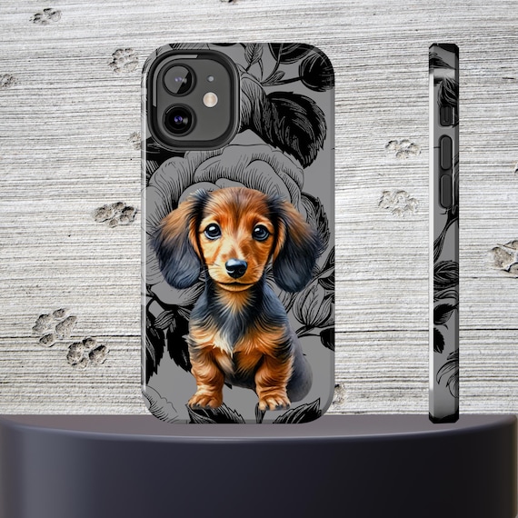 Dachshund Phone Case iPhone Android Floral Dog Lover Gift Cute