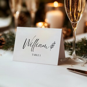 Minimalist CANVA Template Name Cards Printable Seating Place Names Classic Modern Place Card Table Seating
