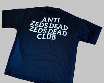 Camiseta pesada bordada Anti Zeds Dead Zeds Dead Club - PRETA