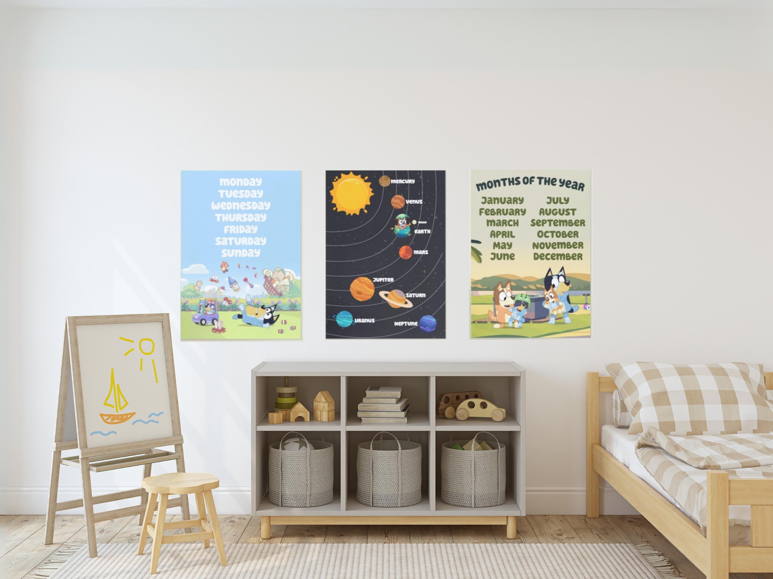 Bluey-inspired Educational Posters – Alphabet, Numbers 1–100, Colors ...