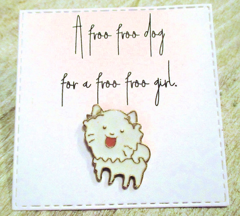 Lapel Pin Hard Enamel Pin Animal Froo Froo Dog Enamel Pin With Handmade Punny Card Envelope Kawii Trending Backpack Pin Paper Greeting Cards Lifepharmafze Com