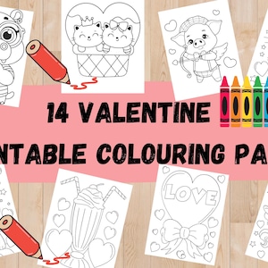 Valentine Coloring Pages, Printable coloring, Valentines Coloring, Cute Valentine Kids, valentines book