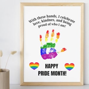 Pride Month Handprint Art: Rainbow Kids Craft (Printable PDF/JPG/PNG