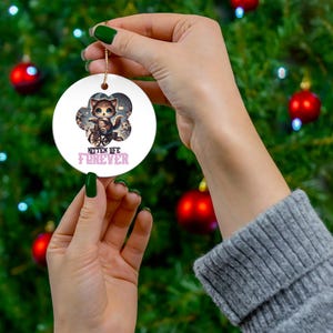 Ceramic Ornaments, Personalized Christmas Decor, Custom Tree Trimmings, Holiday Gift, Family Heirloom, Unique Winter Decoration, White, Cats