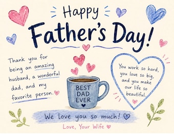 Father's Day Card for Husband from Wife (Digital Download)