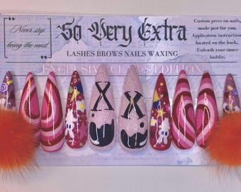Blossom Powerpuff Girls Hand Painted Press On Nails 2000’s Nostalgia Gifts For Her
